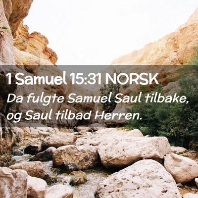 Picture 02 - 1 Samuel 15:31 NORSK - Da fulgte Samuel Saul tilbake, og Saul tilbad - Bible Verse Picture
