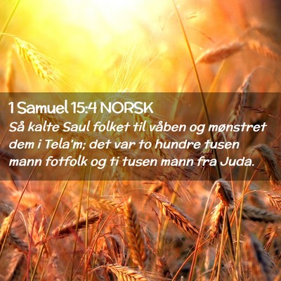 Picture 02 - 1 Samuel 15:4 NORSK - Så kalte Saul folket til våben og mønstret dem - Bible Verse Picture