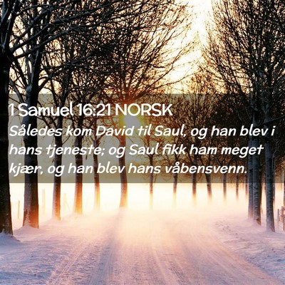 Picture 02 - 1 Samuel 16:21 NORSK - Således kom David til Saul, og han blev i hans - Bible Verse Picture