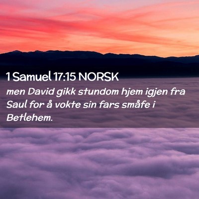 Picture 02 - 1 Samuel 17:15 NORSK - men David gikk stundom hjem igjen fra Saul for å - Bible Verse Picture