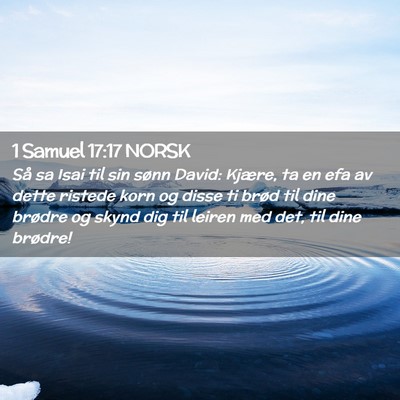 Picture 02 - 1 Samuel 17:17 NORSK - Så sa Isai til sin sønn David: Kjære, ta en - Bible Verse Picture