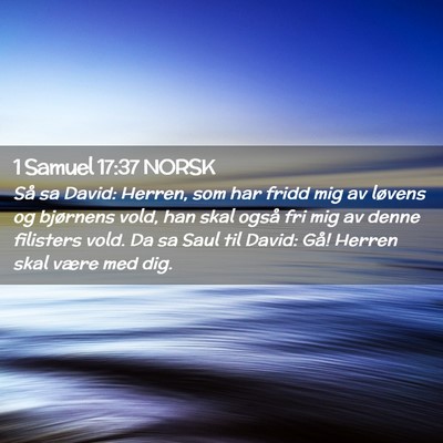 Picture 02 - 1 Samuel 17:37 NORSK - Så sa David: Herren, som har fridd mig av - Bible Verse Picture