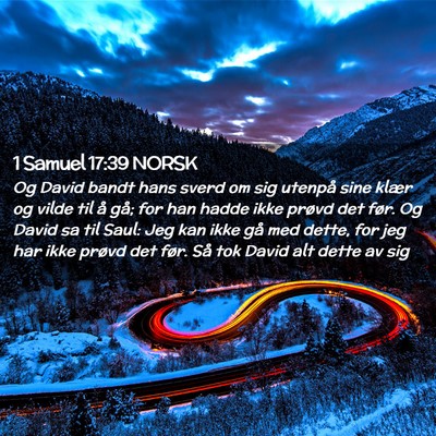 Picture 02 - 1 Samuel 17:39 NORSK - Og David bandt hans sverd om sig utenpå sine - Bible Verse Picture
