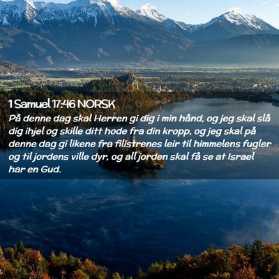Picture 02 - 1 Samuel 17:46 NORSK - På denne dag skal Herren gi dig i min hånd, og - Bible Verse Picture