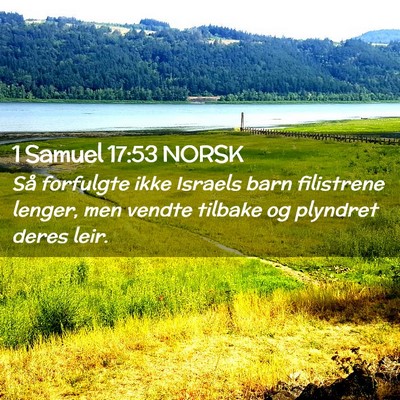 Picture 02 - 1 Samuel 17:53 NORSK - Så forfulgte ikke Israels barn filistrene - Bible Verse Picture