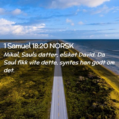 Picture 02 - 1 Samuel 18:20 NORSK - Mikal, Sauls datter, elsket David. Da Saul fikk - Bible Verse Picture