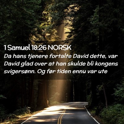 Picture 02 - 1 Samuel 18:26 NORSK - Da hans tjenere fortalte David dette, var David - Bible Verse Picture