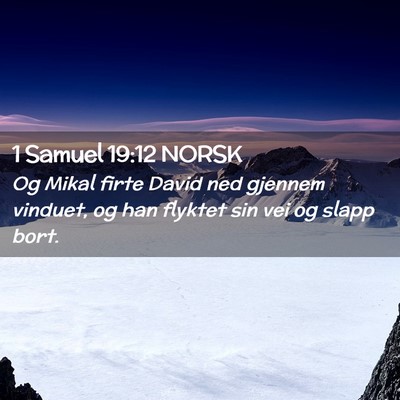 Picture 02 - 1 Samuel 19:12 NORSK - Og Mikal firte David ned gjennem vinduet, og han - Bible Verse Picture