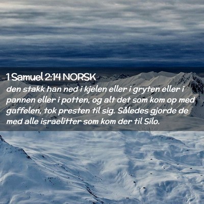 Picture 02 - 1 Samuel 2:14 NORSK - den stakk han ned i kjelen eller i gryten eller i - Bible Verse Picture