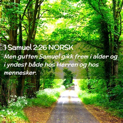 Picture 02 - 1 Samuel 2:26 NORSK - Men gutten Samuel gikk frem i alder og i yndest - Bible Verse Picture