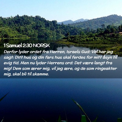 Picture 02 - 1 Samuel 2:30 NORSK - Derfor lyder ordet fra Herren, Israels Gud: Vel - Bible Verse Picture