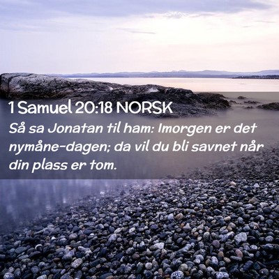 Picture 02 - 1 Samuel 20:18 NORSK - Så sa Jonatan til ham: Imorgen er det - Bible Verse Picture