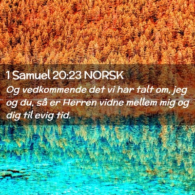 Picture 02 - 1 Samuel 20:23 NORSK - Og vedkommende det vi har talt om, jeg og du, så - Bible Verse Picture