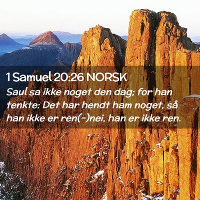 Picture 02 - 1 Samuel 20:26 NORSK - Saul sa ikke noget den dag; for han tenkte: Det - Bible Verse Picture