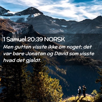 Picture 02 - 1 Samuel 20:39 NORSK - Men gutten visste ikke om noget; det var bare - Bible Verse Picture