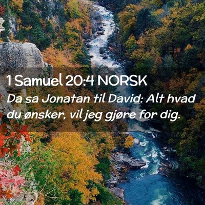 Picture 02 - 1 Samuel 20:4 NORSK - Da sa Jonatan til David: Alt hvad du ønsker, vil - Bible Verse Picture