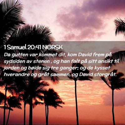 Picture 02 - 1 Samuel 20:41 NORSK - Da gutten var kommet dit, kom David frem på - Bible Verse Picture