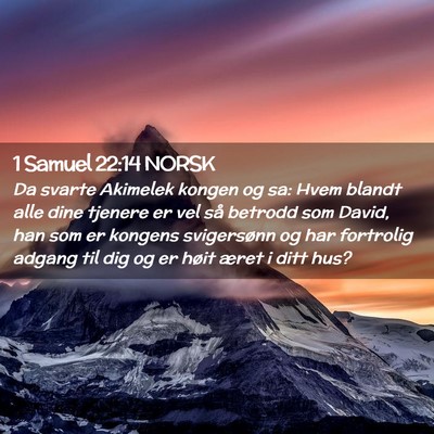 Picture 02 - 1 Samuel 22:14 NORSK - Da svarte Akimelek kongen og sa: Hvem blandt alle - Bible Verse Picture