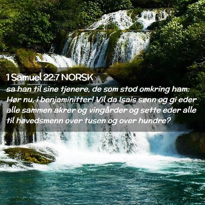 Picture 02 - 1 Samuel 22:7 NORSK - sa han til sine tjenere, de som stod omkring ham: - Bible Verse Picture