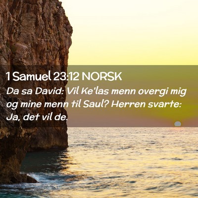 Picture 02 - 1 Samuel 23:12 NORSK - Da sa David: Vil Ke'las menn overgi mig og mine - Bible Verse Picture