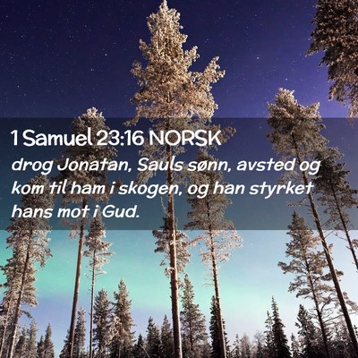 Picture 02 - 1 Samuel 23:16 NORSK - drog Jonatan, Sauls sønn, avsted og kom til ham - Bible Verse Picture