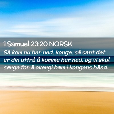 Picture 02 - 1 Samuel 23:20 NORSK - Så kom nu her ned, konge, så sant det er din - Bible Verse Picture