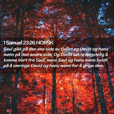 Picture 02 - 1 Samuel 23:26 NORSK - Saul gikk på den ene side av fjellet og David og - Bible Verse Picture