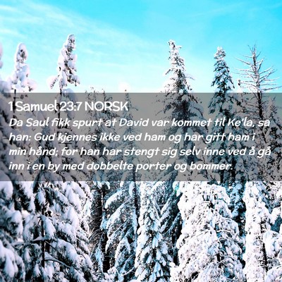 Picture 02 - 1 Samuel 23:7 NORSK - Da Saul fikk spurt at David var kommet til Ke'la, - Bible Verse Picture