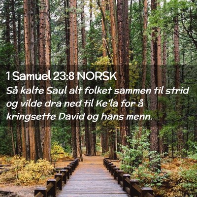 Picture 02 - 1 Samuel 23:8 NORSK - Så kalte Saul alt folket sammen til strid og - Bible Verse Picture