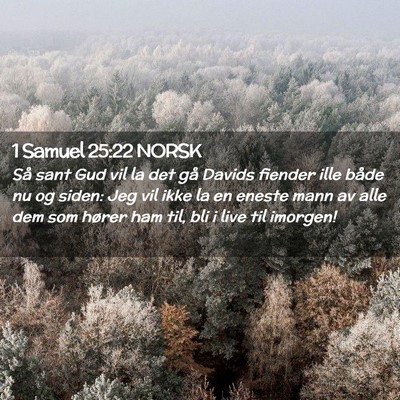Picture 02 - 1 Samuel 25:22 NORSK - Så sant Gud vil la det gå Davids fiender ille - Bible Verse Picture