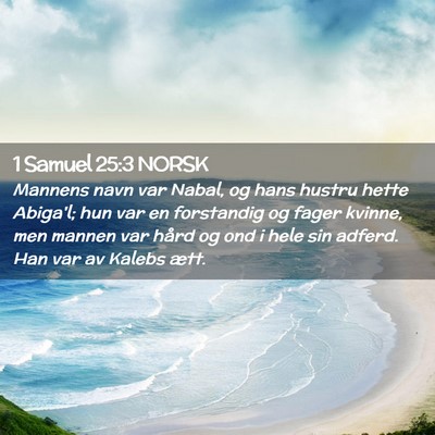 Picture 02 - 1 Samuel 25:3 NORSK - Mannens navn var Nabal, og hans hustru hette - Bible Verse Picture