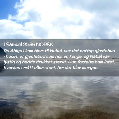 Picture 02 - 1 Samuel 25:36 NORSK - Da Abiga'l kom hjem til Nabal, var det nettop - Bible Verse Picture