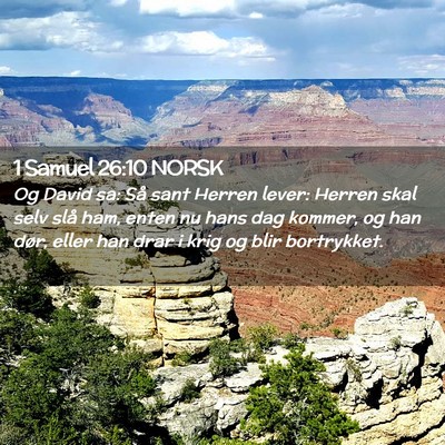 Picture 02 - 1 Samuel 26:10 NORSK - Og David sa: Så sant Herren lever: Herren skal - Bible Verse Picture