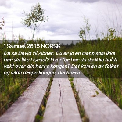 Picture 02 - 1 Samuel 26:15 NORSK - Da sa David til Abner: Du er jo en mann som ikke - Bible Verse Picture