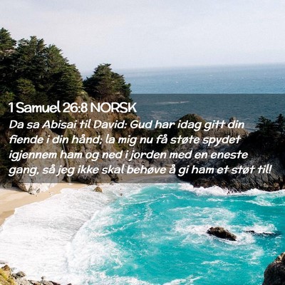 Picture 02 - 1 Samuel 26:8 NORSK - Da sa Abisai til David: Gud har idag gitt din - Bible Verse Picture