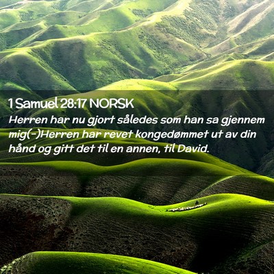 Picture 02 - 1 Samuel 28:17 NORSK - Herren har nu gjort således som han sa gjennem - Bible Verse Picture