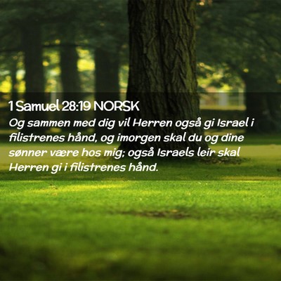 Picture 02 - 1 Samuel 28:19 NORSK - Og sammen med dig vil Herren også gi Israel i - Bible Verse Picture
