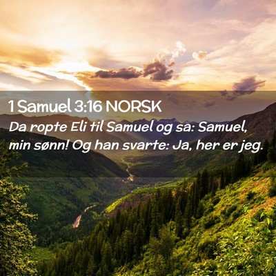 Picture 02 - 1 Samuel 3:16 NORSK - Da ropte Eli til Samuel og sa: Samuel, min sønn! - Bible Verse Picture