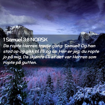 Picture 02 - 1 Samuel 3:8 NORSK - Da ropte Herren tredje gang: Samuel! Og han stod - Bible Verse Picture