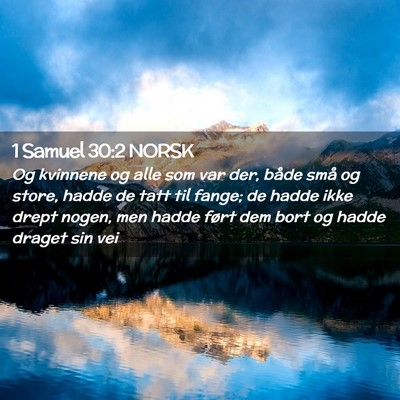 Picture 02 - 1 Samuel 30:2 NORSK - Og kvinnene og alle som var der, både små og - Bible Verse Picture