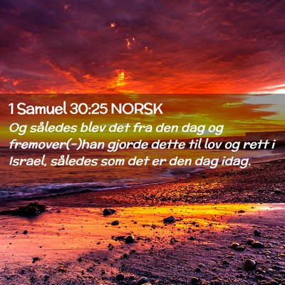 Picture 02 - 1 Samuel 30:25 NORSK - Og således blev det fra den dag og - Bible Verse Picture