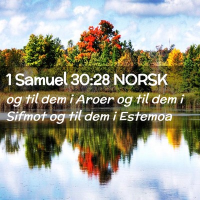 Picture 02 - 1 Samuel 30:28 NORSK - og til dem i Aroer og til dem i Sifmot og til dem - Bible Verse Picture