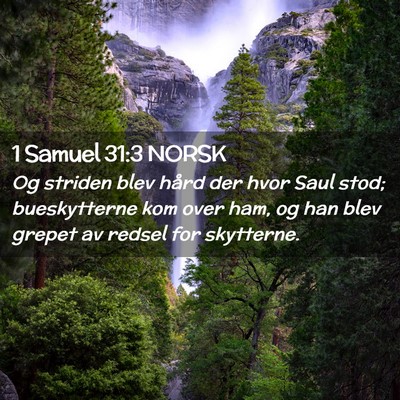 Picture 02 - 1 Samuel 31:3 NORSK - Og striden blev hård der hvor Saul stod; - Bible Verse Picture