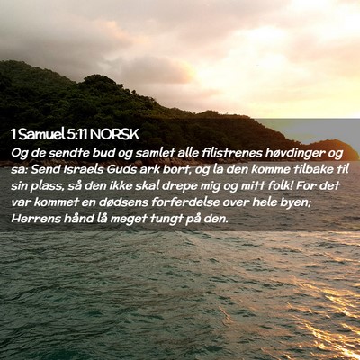Picture 02 - 1 Samuel 5:11 NORSK - Og de sendte bud og samlet alle filistrenes - Bible Verse Picture