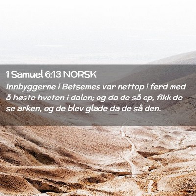 Picture 02 - 1 Samuel 6:13 NORSK - Innbyggerne i Betsemes var nettop i ferd med å - Bible Verse Picture