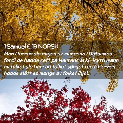Picture 02 - 1 Samuel 6:19 NORSK - Men Herren slo nogen av mennene i Betsemes fordi - Bible Verse Picture