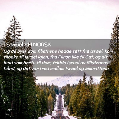 Picture 02 - 1 Samuel 7:14 NORSK - Og de byer som filistrene hadde tatt fra Israel, - Bible Verse Picture