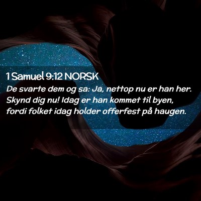 Picture 02 - 1 Samuel 9:12 NORSK - De svarte dem og sa: Ja, nettop nu er han her. - Bible Verse Picture