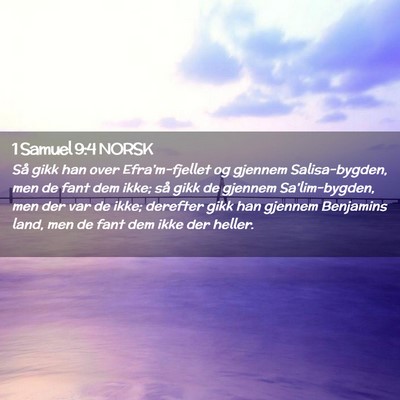 Picture 02 - 1 Samuel 9:4 NORSK - Så gikk han over Efra'm-fjellet og gjennem - Bible Verse Picture