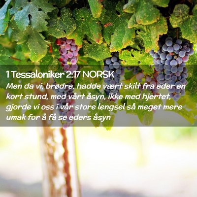 Picture 02 - 1 Tessaloniker 2:17 NORSK - Men da vi, brødre, hadde vært skilt fra eder en - Bible Verse Picture